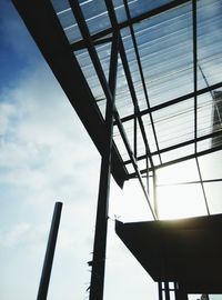 Low angle view of modern building against sky