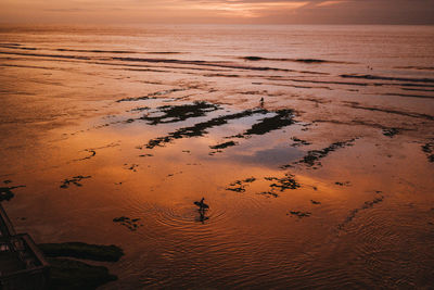 High angle view of beach