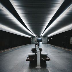 Empty underground subway station