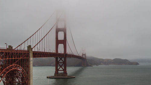 Golden gate bridge in foggy weather