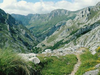 Scenic view of mountains against sky