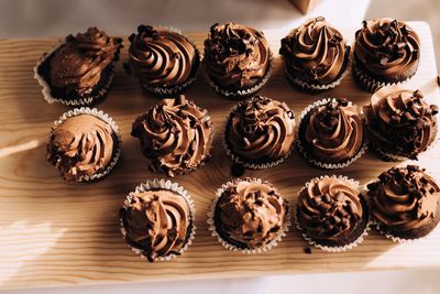 Close-up of cupcakes on table