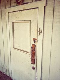 Closed door of old building