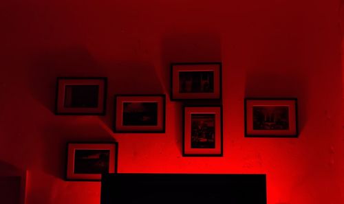 Full frame shot of red painted wall