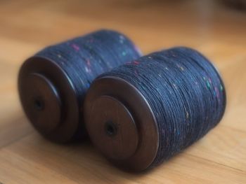 Close-up of multi colored pencils on table