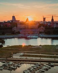 Reflection of buildings in water