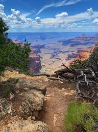 Scenic view of land against sky