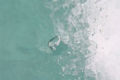 High angle view of bubbles in water