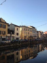 View of canal along buildings