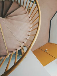 High angle view of spiral staircase