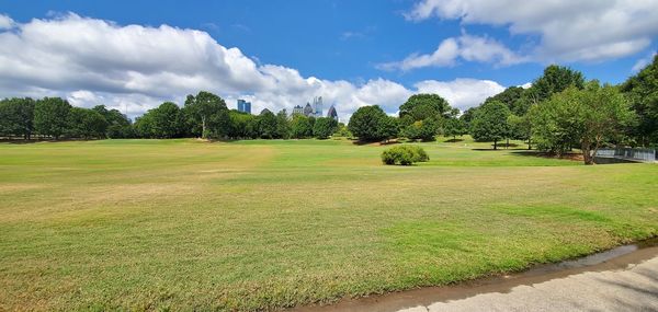 Panoramic view against sky