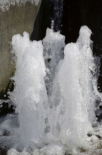 Close-up of frozen water