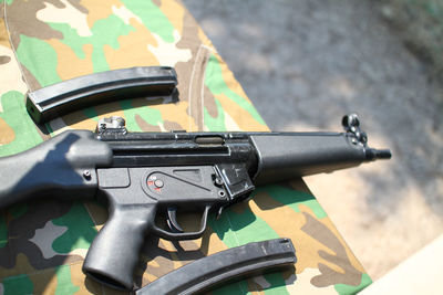 Close-up of coin-operated binoculars against blurred background