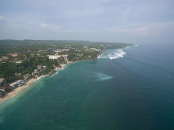 High angle view of sea against sky