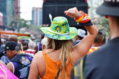 People enjoying on street during carnival