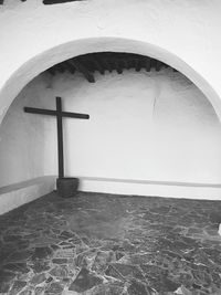 View of cross in water