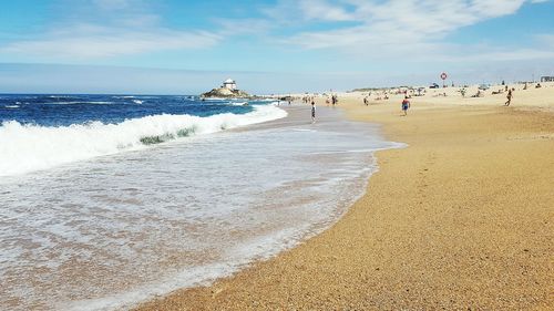 View of people on beach