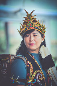 Portrait of woman wearing hat