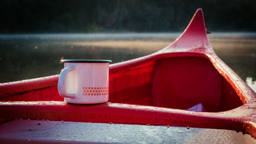 Close-up of red water