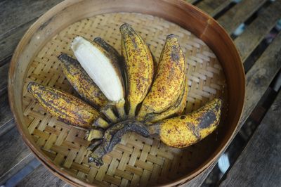 High angle view of fruit on table