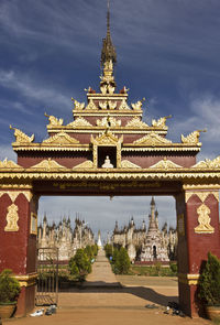 View of temple building against sky