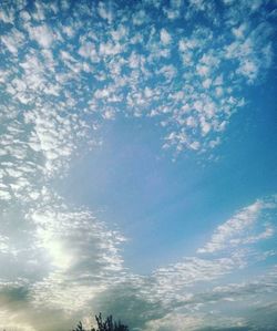 Low angle view of cloudy sky