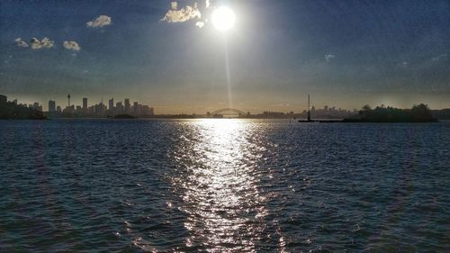 Scenic view of sea at sunset