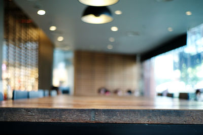 Close-up of wooden table