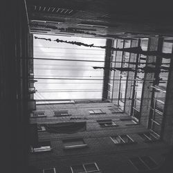 High angle view of building seen through window