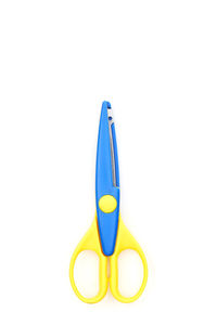 High angle view of multi colored umbrella against white background