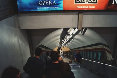 People at railroad station