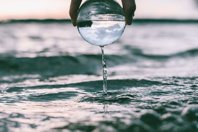 Close-up of water drop on land