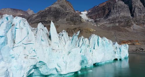 Panoramic view of frozen lake