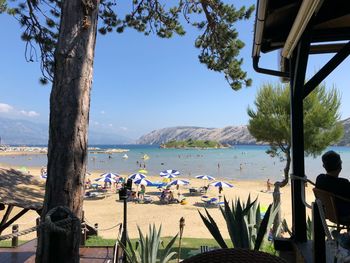 Scenic view of beach against sky