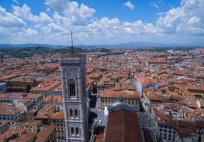 Aerial view of cityscape against sky