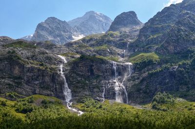 Scenic view of waterfall