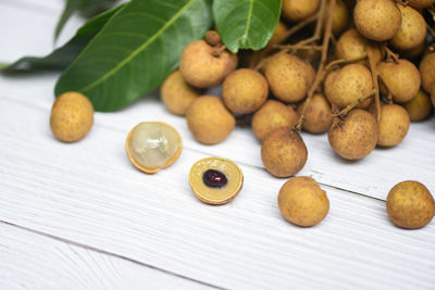 Close-up of fruits on table
