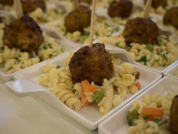 Close-up of meal served in plate