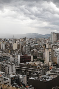 Beirut city skyline on a gloomy day