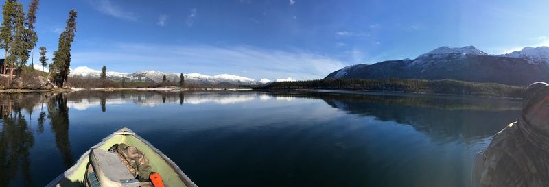 Panoramic view of lake against sky