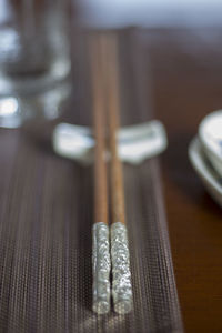 Chopsticks on table