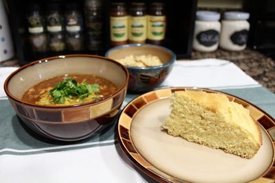 Close-up of served food