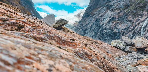 Rocks in the glacier of new zealand