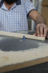 Man working on table