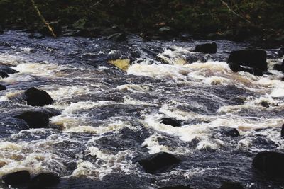 Water splashing on rocks