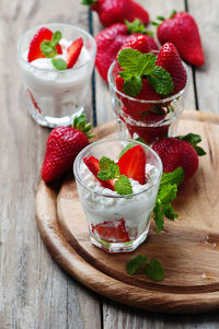 Close-up of dessert on table