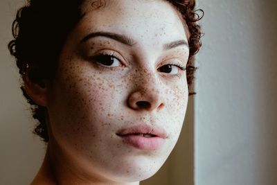 Close-up portrait of young woman