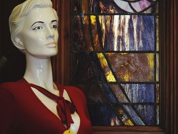 Close-up of window in store