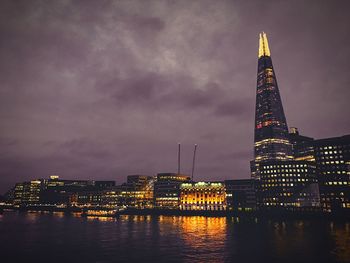 Illuminated city at night