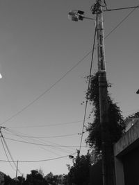 Low angle view of power lines